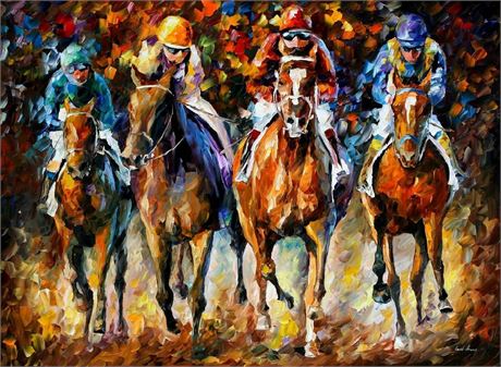 FOLLOW THE LEADER — PALETTE KNIFE Oil Painting On Canvas By Leonid Afremov