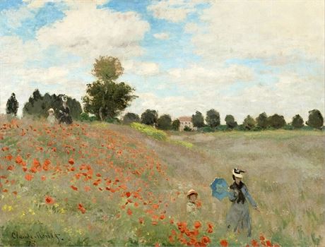 Poppy Fields near Argenteuil by Claude Monet (1875) Canvas Print